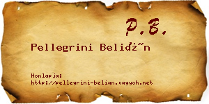 Pellegrini Belián névjegykártya